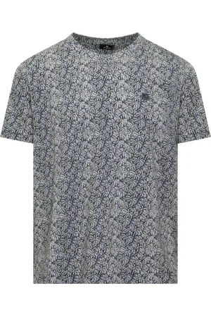 Etro Tops, Heren, Blauw, XL, Roma T-Shirt