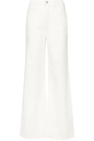 Frame Jeans, Dames, Wit, W31, Katoen, Le Jane Wide-Leg Jeans