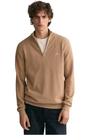 GANT Sweatshirts & Hoodies, Heren, , M, Katoen, Klassieke katoenpiqué sweater met halve rits