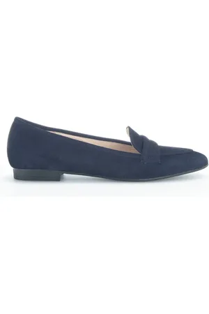 Gabor Schoenen, Dames, Blauw, 37 EU, Suède, Suède Loafers