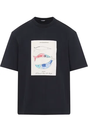 Jacquemus Tops, Heren, Zwart, S, Navy Blauw T-shirt