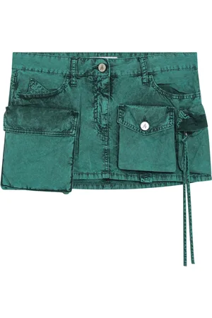 The Attico Rokken, Dames, Groen, S, Mini Drop 2 Rok