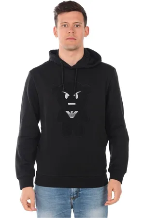 Emporio Armani Sweatshirts & Hoodies, Heren, Zwart, L, Katoen, Hooded Sweatshirt
