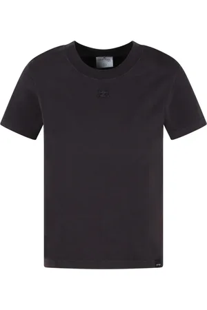 Courrèges Tops, Dames, Zwart, S, Katoen, Vintage Cotton Jersey T-Shirt