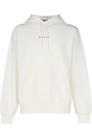 Marni Sweatshirts & Hoodies, Heren, Wit, L, Katoen, Logo Hoodie