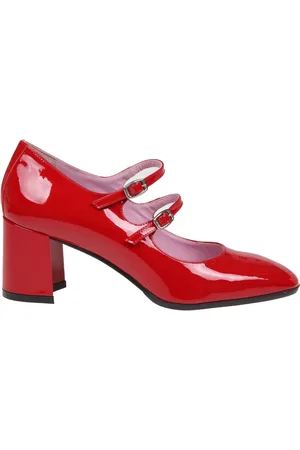 Carel Schoenen, Dames, Rood, 37 EU, Leer, Rode Patentleren Mary Jane Pump