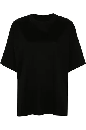 Herskind Tops, Dames, Zwart, S, Katoen, Zwart katoenen jersey T-shirt met ronde hals