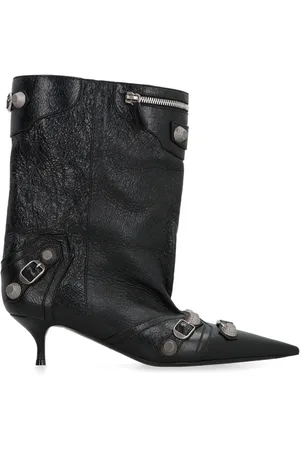 Balenciaga Schoenen, Dames, Zwart, 37 EU, Leer, Zwarte enkellaarsjes met metalen studs