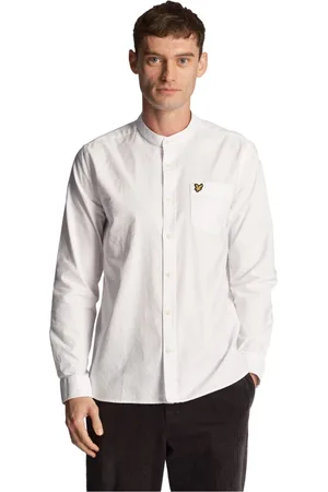 Lyle & Scott Overhemden, Heren, Wit, XS, Katoen, Oxford Grandad Shirt