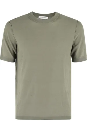 Paolo Pecora Tops, Heren, Groen, M, Katoen, Korte Mouw Ronde Hals T-shirt