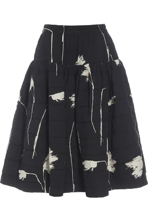 Bitte Kai Rand Rokken, Dames, Zwart, M, Gequilte Midi Rok met Veerbloemenprint