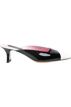 Carel Schoenen, Dames, Zwart, 40 EU, Leer, Zwarte leren kitten heel muiltjes