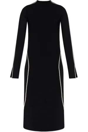 Sportmax Kleedjes, Dames, Zwart, S, Leer, Operoso Jurk