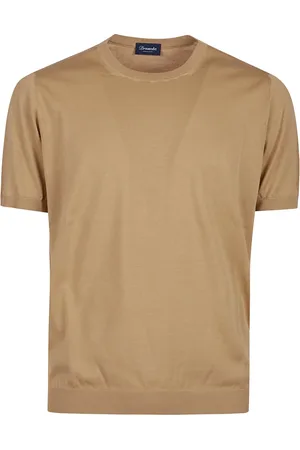 DRUMOHR Tops, Heren, Bruin, XL, Katoen, Casual Katoenen T-shirt in Diverse Kleuren