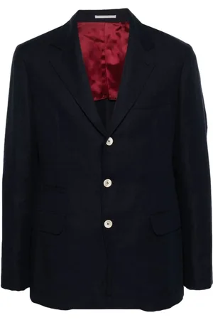 Brunello Cucinelli Jassen, Heren, Blauw, M, Katoen, Elegante Blazer voor een Stijlvolle Look