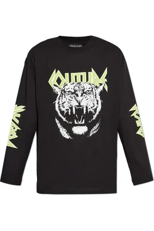 VERSACE Tops, Heren, Zwart, S, Katoen, Lange mouw T-shirt