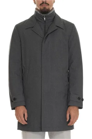 FAY Mantels, Heren, Zwart, XL, Polyester, Canvas Morning Coat