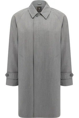 Boggi Milano Mantels, Heren, Grijs, S, Wol, B Travel Pea Coat