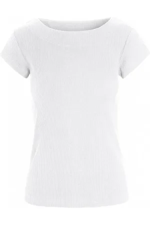 Bitte Kai Rand Tops, Dames, Wit, 2Xl, Katoen, Geribbelde T-shirt