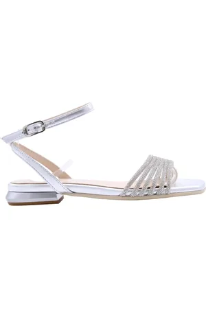 Nero Giardini Schoenen, Dames, Grijs, 36 EU, Leer, Platte sandalen