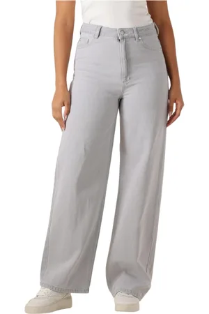 Second Female Jeans, Dames, Grijs, M, Denim, Denira Denim Wijde Jeans