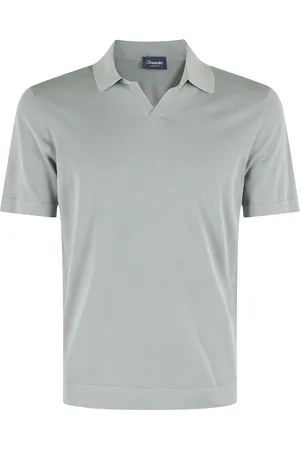 DRUMOHR Tops, Heren, Groen, XL, Katoen, Gebreid poloshirt saliegroen