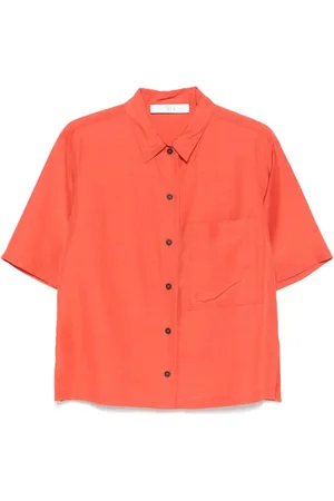 TELA Blouses & Shirts, Dames, Oranje, S, Oranje Shirt met Borstzak