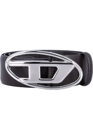 Diesel Accessoires, Heren, Bruin, 90 CM, Leer, Leren Riem met Ovale D Gesp