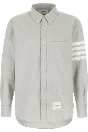 Thom Browne Overhemden, Heren, Grijs, L, Katoen, Camicie Shirt