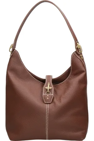 FAY Tassen, Dames, Bruin, ONE Size, Leer, Bruine leren schoudertas