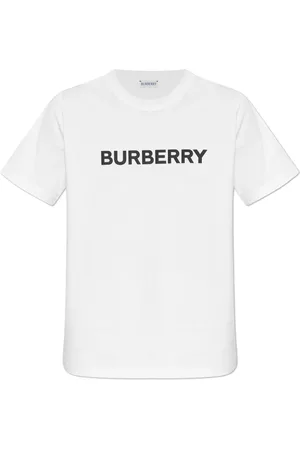 Burberry Tops, Dames, Wit, M, Katoen, Logo T-Shirt