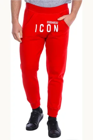 Dsquared2 Broeken, Heren, Rood, 2Xl, Katoen, Icon Logo Print Joggingbroek