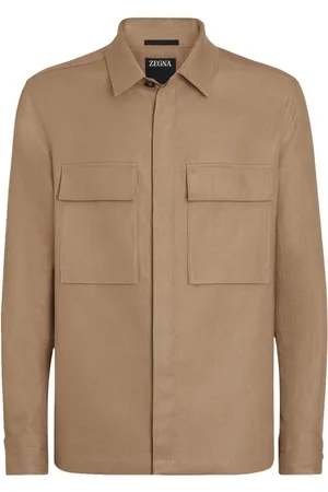 Ermenegildo Zegna Jassen, Heren, , M, Linnen, Oasi Linen Overshirt