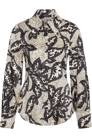 Bruuns Bazaar Blouses & Shirts, Dames, , XS, Elegante Zandprint Blouse met Trompetmouwen