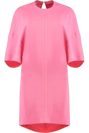 Stella McCartney Kleedjes, Dames, Roze, S, Viscose T-shirt jurk met oversized mouwen