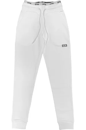 GCDS Broeken, Heren, Wit, L, Katoen, Witte katoenen joggers met elastische taille