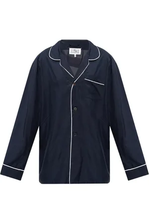 Maison Margiela Overhemden, Heren, Blauw, L, Zijden overhemd