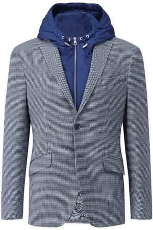 Etro Jassen, Heren, Blauw, L, Elegante Slim-Fit Jas met Uitneembare Insert