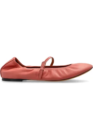 Lanvin Schoenen, Dames, Rood, 38 EU, Leer, Ballerina`s met gespsluiting