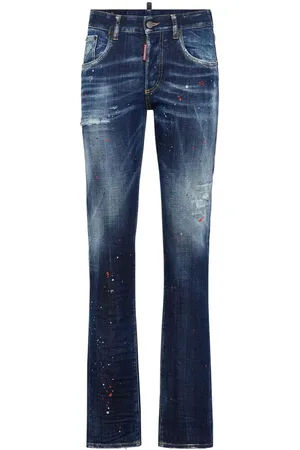 Dsquared2 Jeans, Dames, Blauw, S, Denim, Marineblauwe Denim Straight Leg Jeans