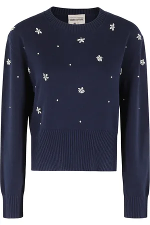 SEMICOUTURE Truien, Dames, Blauw, L, Wol, Elegante Vanda Jurk