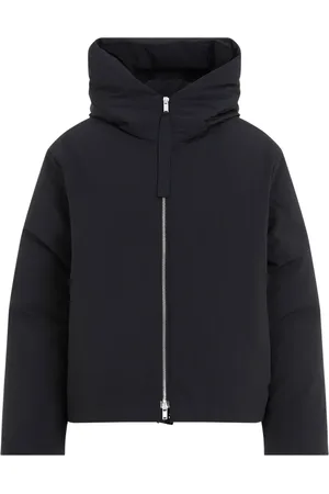 Jil Sander Jassen, Dames, Zwart, M, Zwarte jas voor vrouwen Aw 24