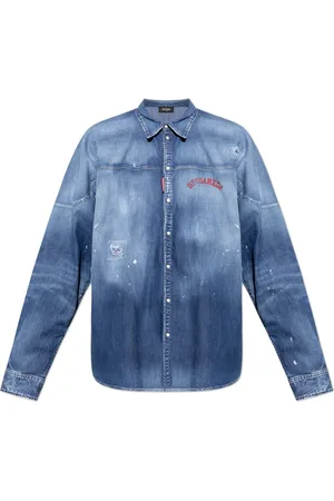 Dsquared2 Overhemden, Heren, Blauw, S, Denim, Denim overhemd