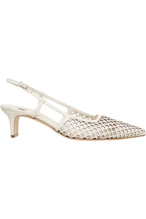 Gender Schoenen, Dames, Wit, 37 EU, Witte Nappa Leren Slingback Pumps