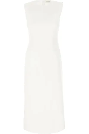 Sportmax Kleedjes, Dames, Wit, M, Polyester, Cariddi Jurk