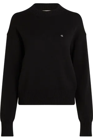 Calvin Klein Truien, Dames, Zwart, XS, Katoen, Zwarte Trui