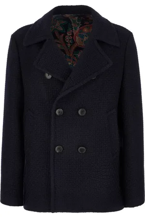 Etro Jassen, Heren, Blauw, M, Wol, Stijlvolle Jassen voor Alle Seizoenen
