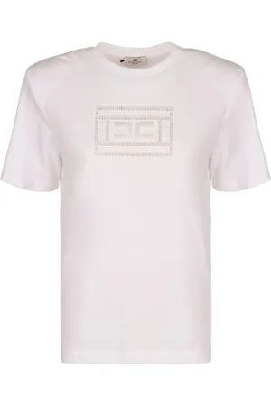 Elisabetta Franchi Tops, Dames, Roze, S, Katoen, Gesso T-Shirt