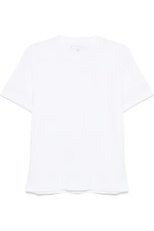 FEDELI Tops, Heren, Wit, S, Katoen, T-shirt met ronde hals en korte mouwen