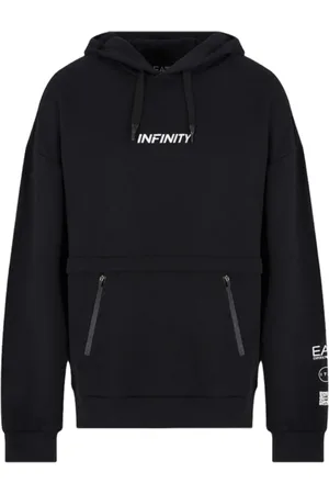 EA7 Sweatshirts & Hoodies, Heren, Zwart, M, Katoen, Hooded Sweatshirt Infinity Model